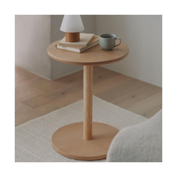 家具 手軽に組み立てられる木製サイドテーブル　アッシュ材突板　幅４０×奥行４０×高さ５０ｃｍ
