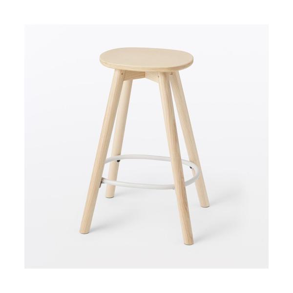家具 木製ハイスツール　アッシュ材突板　幅４０×奥行３５×高さ６０ｃｍ
