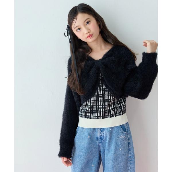 ニット セーター 「JENNI/ジェニィ」リボンカーデドッキングニット キッズ 子供服
