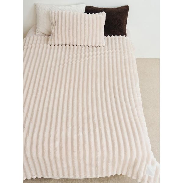 ベッド 寝具 「Sleep」モコモコストライプ毛布
