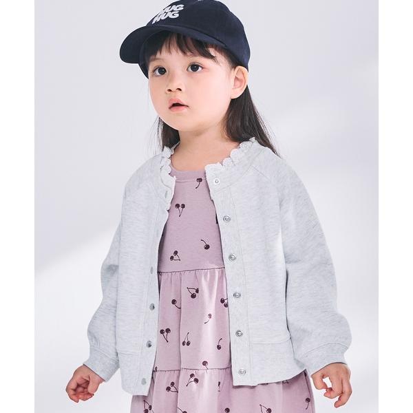 カーディガン 「リンク」衿レース2WAYカットカーディガン キッズ 子供服 女の子