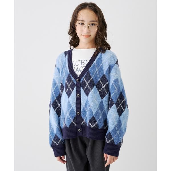 アンサンブル 「130cmあり」アーガイルニットカーディガン×Tシャツセット キッズ 子供服 女の子