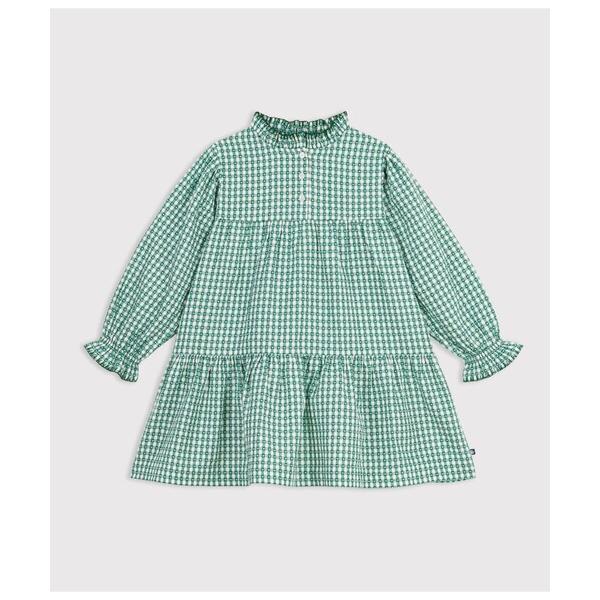 ワンピース ギンガムチェック長袖ワンピース キッズ 子供服