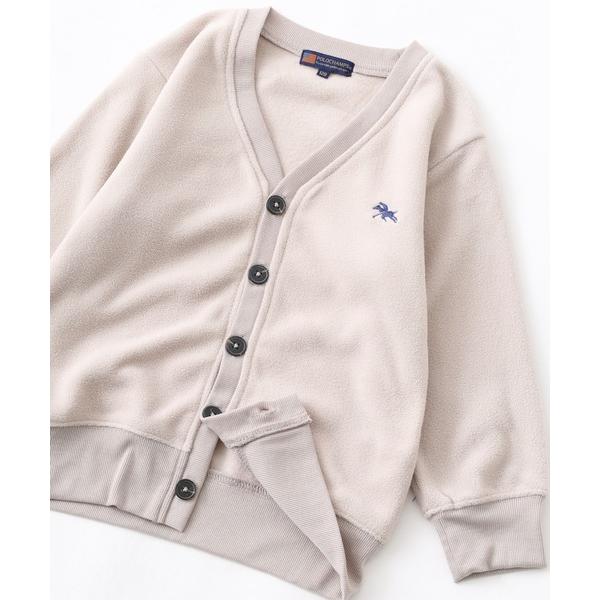 カーディガン POLOCHAMPS ワンポイント刺繍 マイクロフリースカーディガン KIDS キッズ 子供服 男の子 女の子