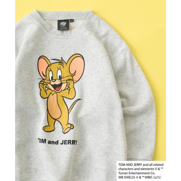 トレーナー 裏起毛 TOM＆JERRY 裏起毛 綿タッチJERRY柄オーバーサイズトレーナー KIDS キッズ 子供服 男の子 女の子