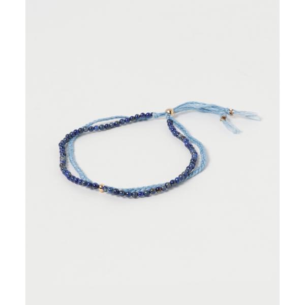 アンクレット 「岩座」本藍染め 綿麻アンクレット 足飾り 浅葱 レディース メンズ