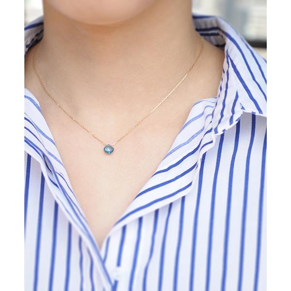 ネックレス 「anq.」K10・天然石マロンネックレス 誕生石 レディース