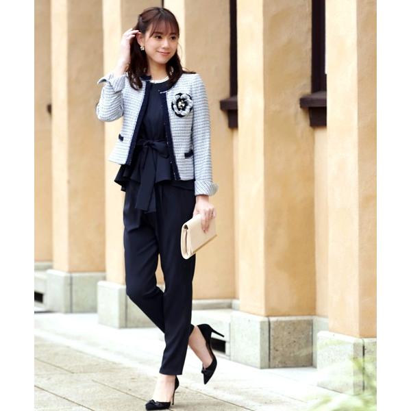 ZOZO問い合わせ番号:24230744ショップ:RUIRUE BOUTIQUE，ルイルエブティックブランド:RUIRUE BOUTIQUE，ルイルエブティック商品名:ツイードジャケット＆トップス＆パンツ＆コサージュ4点セットアップアンサン...