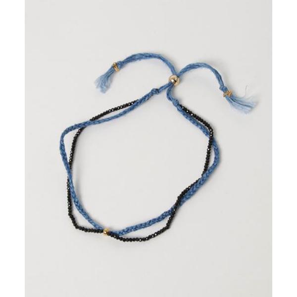 アンクレット 「岩座」本藍染め 綿麻アンクレット スピネル レディース メンズ