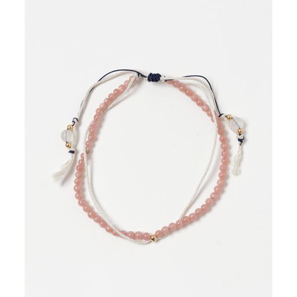 アンクレット 「岩座」産石絹紐アンクレット 7月 ロードクロサイト レディース メンズ