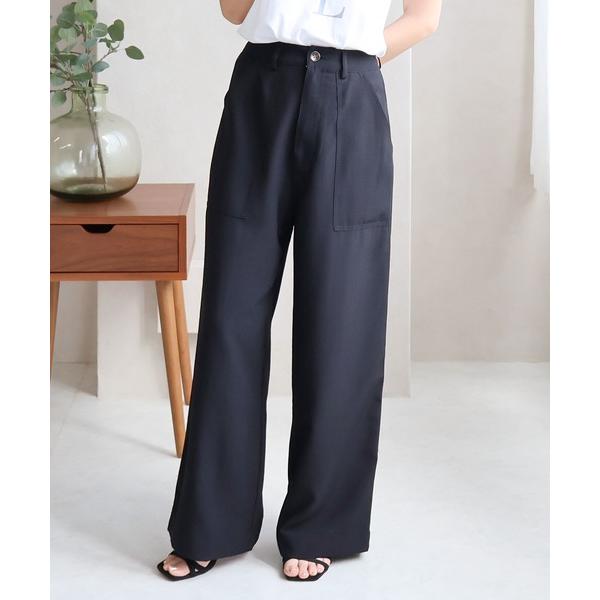 ワイドパンツ パンツ ハイウエストリボンベルトワイドパンツ レディース