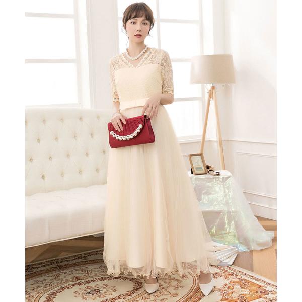 『タイムセール実施中』ZOZO問い合わせ番号:34855475ショップ:DRESS+，ドレス プラスブランド:DRESS STAR，ドレス スター商品名:結婚式ワンピース総レース5分袖ワンピースドレスカテゴリ:ワンピース/ドレス>ドレ...