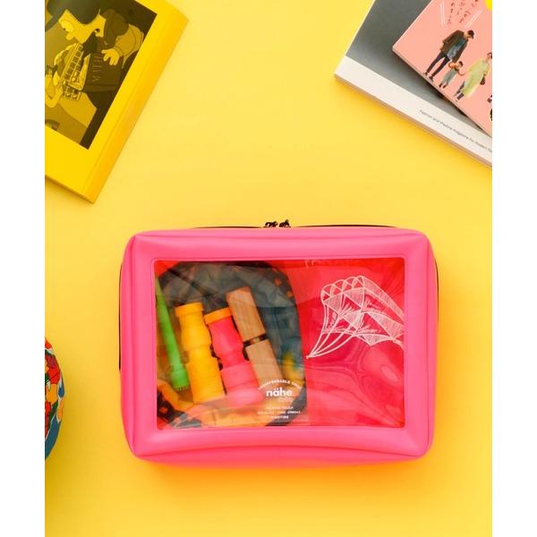 ZOZO問い合わせ番号:37449936ショップ:HIGHTIDE，ハイタイドブランド:nahe，ネーエ，HIGHTIDE，ハイタイド商品名:nahe ネーエ パッキングポーチ ネオン スクエア クリア 大容量 Lカテゴリ:財布/小物&gt...