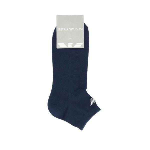 靴下 EMPORIO ARMANI スーピマコットン混 底パイル ワンポイント ショートソックス 02322200 メンズ
