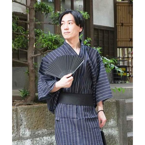 浴衣 メンズ 5点セット 浴衣 角帯 下駄 巾着 腰紐 綿麻 しじら織り浴衣 Gel Co Tz