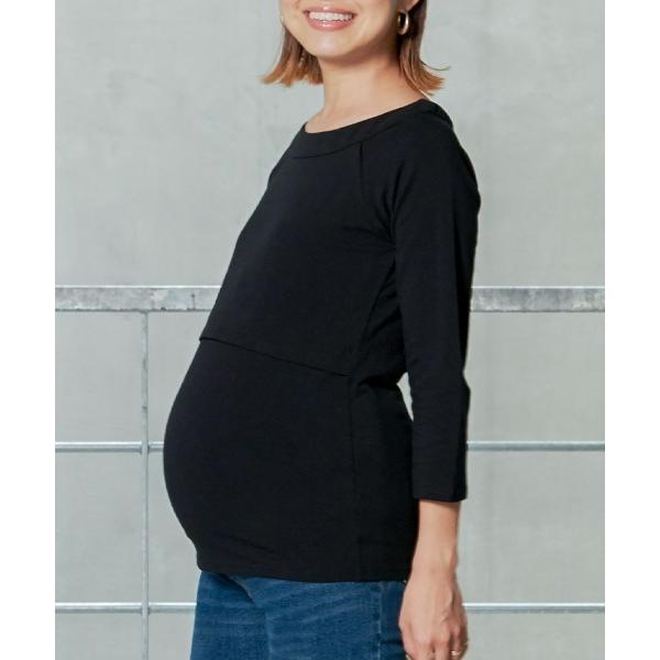 『セール実施中』ZOZO問い合わせ番号:46713480ショップ:Sweet Mommy，スウィートマミーブランド:SweetMommy，スウィートマミー商品名:すっきりラウンドネック授乳Tシャツ（8分袖）カテゴリ:ママ＆ベビー>マタ...