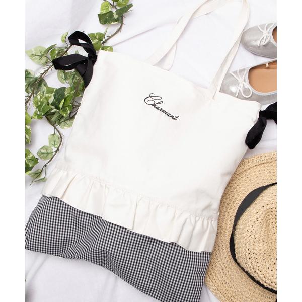 トートバッグ バッグ Wego サイドリボンロゴ刺繍フリルトートバッグ Dejapan Bid And Buy Japan With 0 Commission