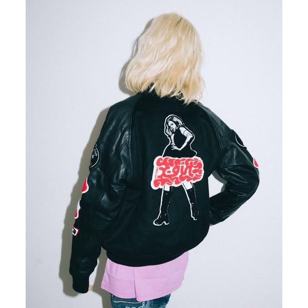 ジャケット スタジャン X Girl X Hysteric Glamour Varsity Jacket Dejapan Bid And Buy Japan With 0 Commission