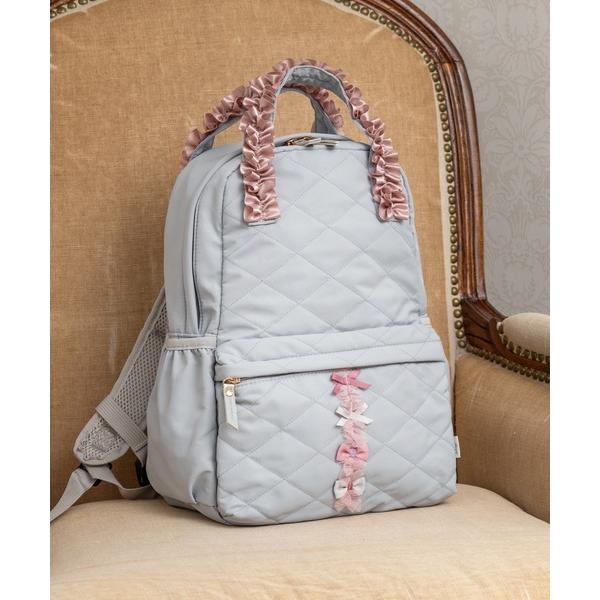 ZOZO問い合わせ番号:47630600ショップ:panpantutu，パンパンチュチュブランド:panpantutu，パンパンチュチュ商品名:リボンフリルリュック【L】キッズリュック・マザーズリュックカテゴリ:バッグ>バックパック/...