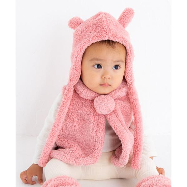 ニット帽 ニットキャップ 「 pompkinsbaby / ポプキンズベビー 」もこもこボア 耳付きキャップ キッズ 子供 男の子 女の子