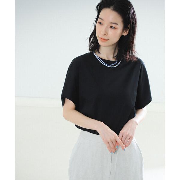tシャツ 半袖 ATON / スビンコットン キャップスリーブ Tシャツ レディース
