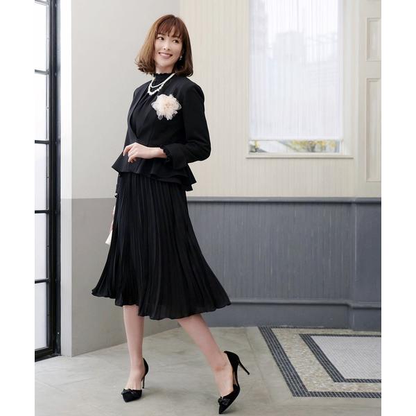 ZOZO問い合わせ番号:52240714ショップ:RUIRUE BOUTIQUE，ルイルエブティックブランド:RUIRUE BOUTIQUE，ルイルエブティック商品名:ペプラムジャケット＆プリーツワンピース2点セットアップフォーマルセレモニ...