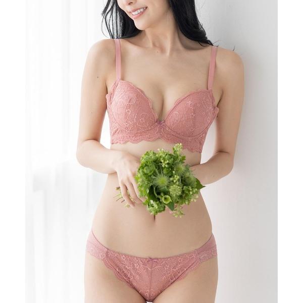 ランジェリー ブラジャー ショーツセット ノンワイヤーブラ＆ショーツセット 脇高 しっかり盛れる スタイルアップワイヤレス