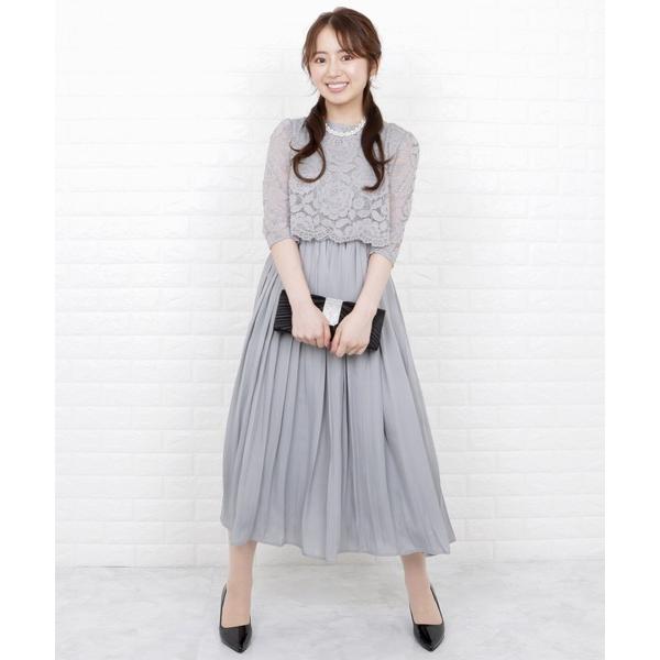 『タイムセール実施中』ZOZO問い合わせ番号:53814997ショップ:Lace Ladies，レースレディースブランド:Lace Ladies，レースレディース商品名:花柄レース プリーツ ロングワンピースドレスカテゴリ:ワンピース/ドレ...