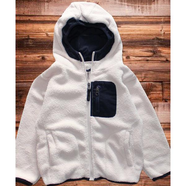 『タイムセール実施中』ZOZO問い合わせ番号:54063465ショップ:THE CASUAL，カジュアルブランド:THE CASUAL，カジュアル商品名:フード ボア ジップ ジャケット キッズカテゴリ:ジャケット/アウター>その他ア...