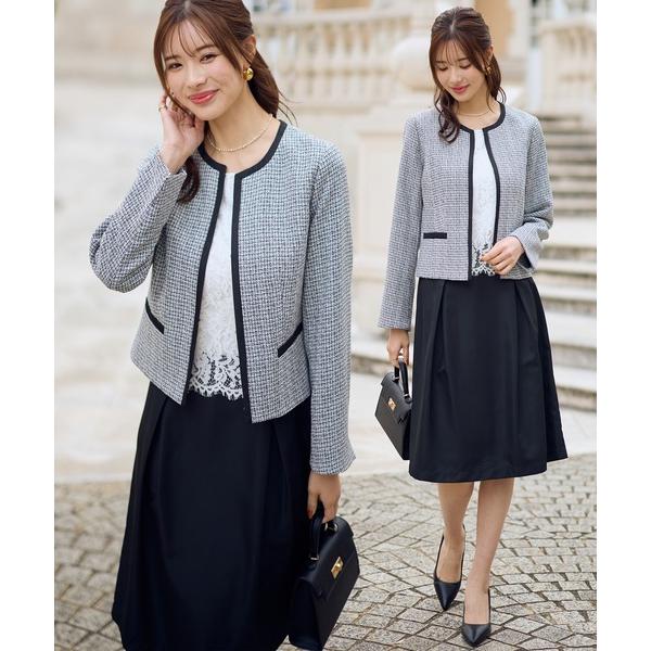 『タイムセール実施中』ZOZO問い合わせ番号:54564424ショップ:GeeRA，ジーラブランド:GeeRA，ジーラ商品名:【入卒式/セレモニー】着回し3点セットアップワンピーススーツ　2ツイードジャケット＆ワンピカテゴリ:フォーマルスー...