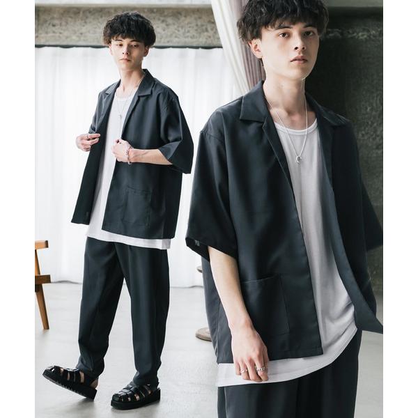 『タイムセール実施中』ZOZO問い合わせ番号:55421327ショップ:Rocky Monroe，ロッキーモンローブランド:Rocky Monroe，ロッキーモンロー商品名:【3点セットアップ】 オーバーサイズ5分袖シャツジャケット＆ワイド...