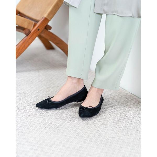 バレエシューズ パンプス ポインテッドトゥ フラット バレエシューズ シープスエードシリーズ