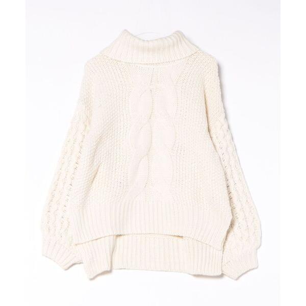 タートルネック ニット セーター ケーブル hardcover / ワッフル袖ケーブルタートルKNIT レディース メンズ