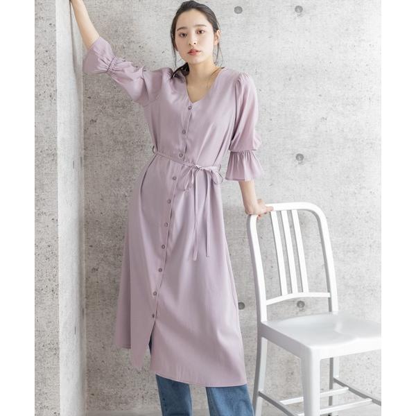 ワンピース ドレス ラベンダー ベージュ ワンピース レディースファッション通販