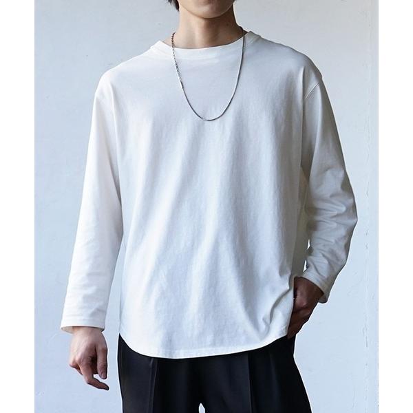 tシャツ 「MinoriTY」裾ラウンドレイヤードロンT インナー用ロンT メンズ オーバーサイズ ルーズフィット ビッグシルエット メンズ レディース