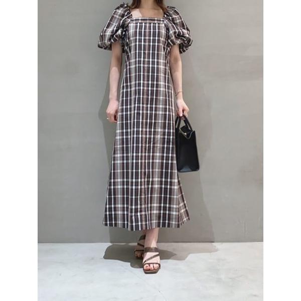 ワンピース ワンピース ドレス グリーン ブラック ボリュームスリーブ Snidel 通販