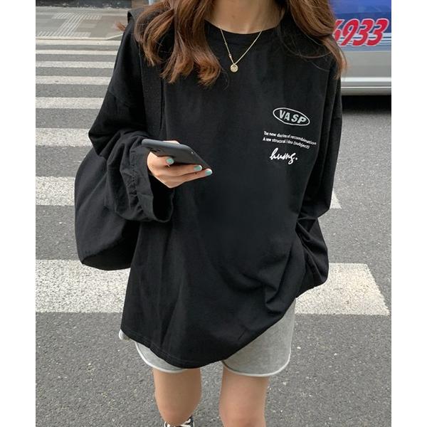 tシャツ 英字プリント ヴィンテージライク ビッグシルエット ロンT Tシャツ レディース メンズ