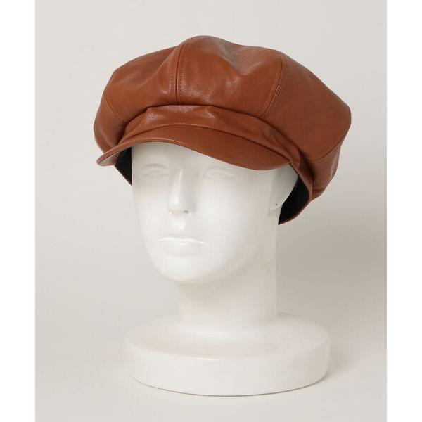 帽子 キャスケット メンズ SYNTHETIC LEATHER CASQUETTE メンズ レディース