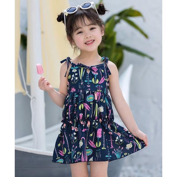 『タイムセール実施中』※このアイテムは返品・交換対象外商品です。ZOZO問い合わせ番号:57924967ショップ:TeddyShop，テディショップブランド:TeddyShop，テディショップ商品名:キッズ水着 ティアード風ショルダーリボン...