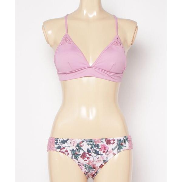水着 Nuckle Market Crochet Bikini SOLID×Floral Print レディース