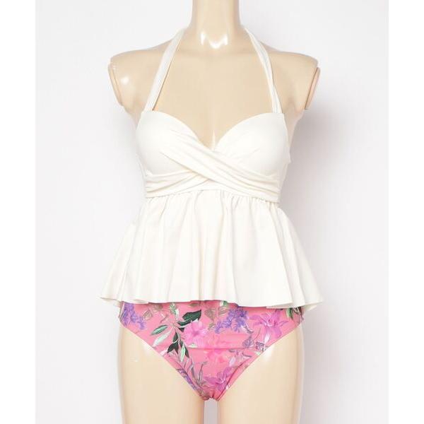 水着 Nuckle Market leaf print tankini レディース