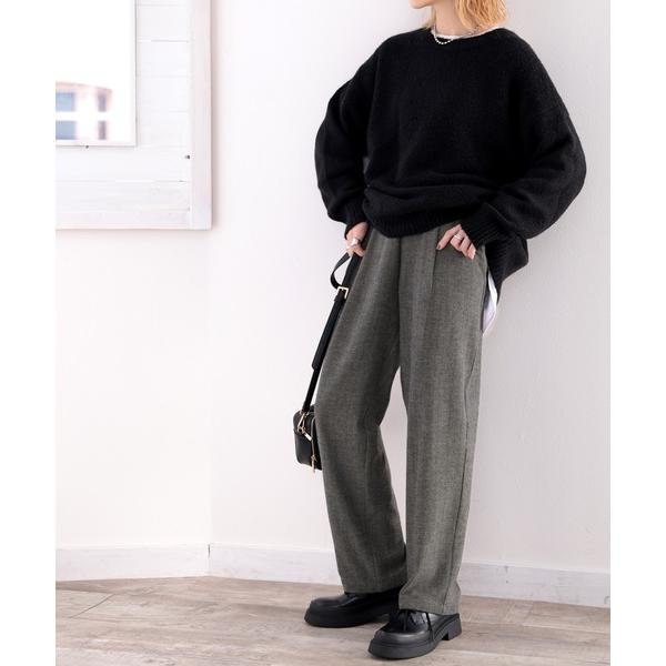 大人の上質 新品 5L紺系 着回し3点セット セミワイドパンツ お仕事