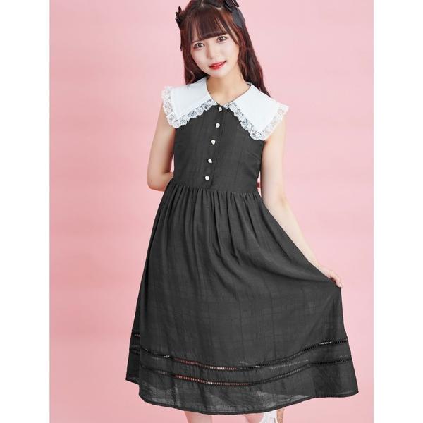 ワンピース クラシカルガーリー系 レトロ系 10代 代 ピンク ホワイト フリル ノースリーブ Secret Honey 通販