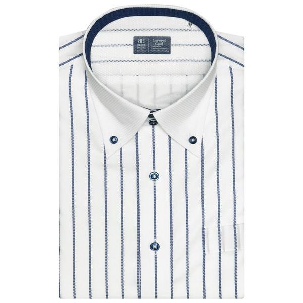 インナー付き 形態安定ノーアイロン クレリックドゥエボットーニ ボタンダウン 半袖ビジネスワイシャツ