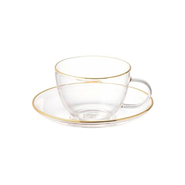 ZOZO問い合わせ番号:59129095ショップ:Francfranc，フランフランブランド:Francfranc，フランフラン商品名:クリアガラス カップ＆ソーサー ゴールドカテゴリ:食器/キッチン>グラス/マグカップ/タンブラーブ...