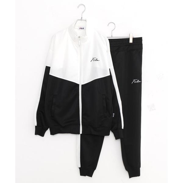 ZOZO問い合わせ番号:59783251ショップ:Karlas，カルラスブランド:FILA，フィラ，Karlas，カルラス商品名:【別注】 FILA/フィラ 筆記体 刺繍 配色切替 ビックシルエット 上下 ジャージ セットアップ トラックジ...