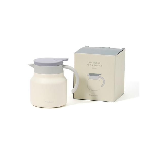 『セール実施中』ZOZO問い合わせ番号:60142978ショップ:Francfranc，フランフランブランド:Francfranc，フランフラン商品名:ステンレス 保温ポット＆サーバー ホワイトカテゴリ:食器/キッチン>グラス/マグカ...