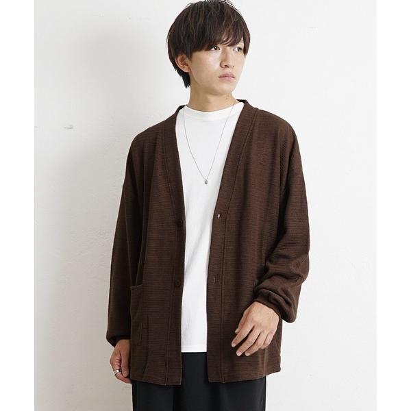 カーディガン 「MinoriTY」ニットソーカーディガン メンズ 秋服 無地 オーバーサイズ カットソー ノーカラー メンズ レディース