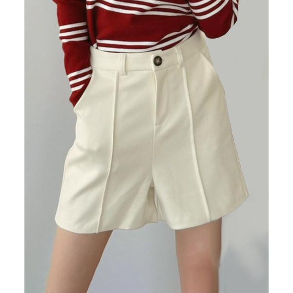 パンツ ピンタックピーチ起毛ショートパンツ レディース