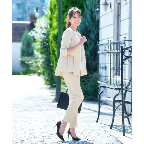 『タイムセール実施中』ZOZO問い合わせ番号:61318312ショップ:GIRL，ガールブランド:Flolia，フロリア商品名:ペプラムノーカラージャケット テーパードパンツ セットアップ スーツ フォーマル セレモニー 卒業式 卒園式 入...